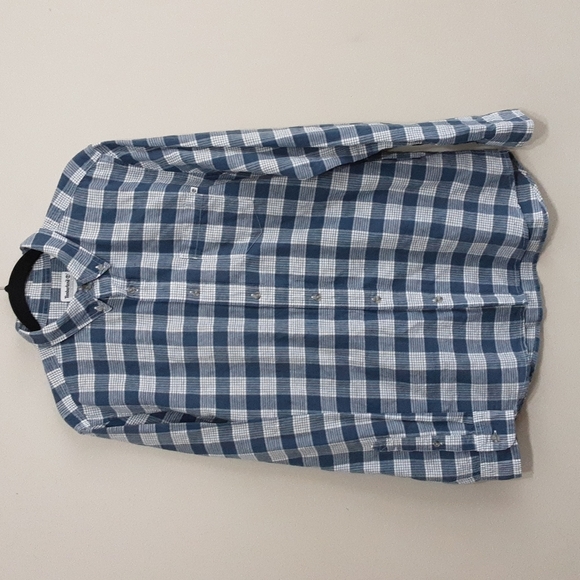 Timberland men's button up shirt long sleeves plaid casual linen blend size M - Picture 8 of 8